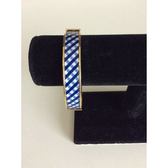 Talbots Gold Blue Magnetic Bangle Hinged Bracelet - Picture 1 of 5